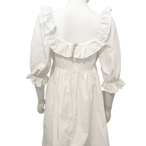 Moodie Women White Ruffle Sleeve Babydoll Dress Size M - Picture 6 of 6